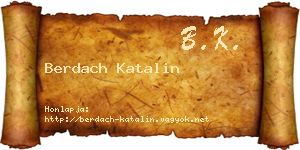 Berdach Katalin névjegykártya